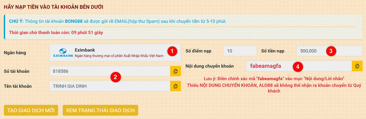 Bước 3: Chuyển khoản và hoàn tất giao dịch